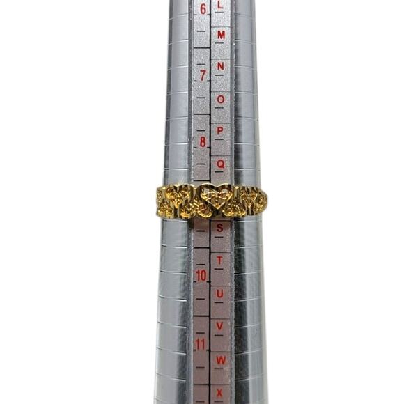 B&M 14K Yellow Gold Filigree Heart Band Ring Size 9 – 1.88g - Picture 6 of 6